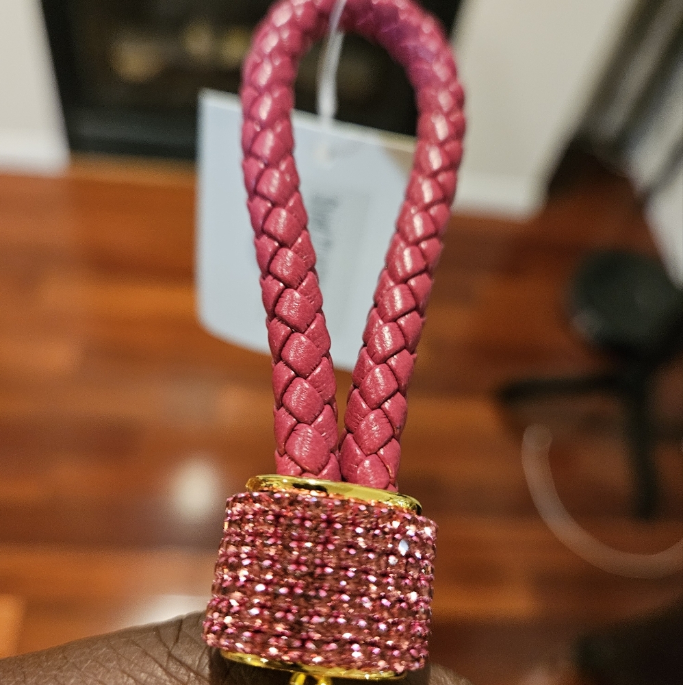 Rhinestone Pink Bunny Key Chain/Handbag Charm - Picture 3 of 9